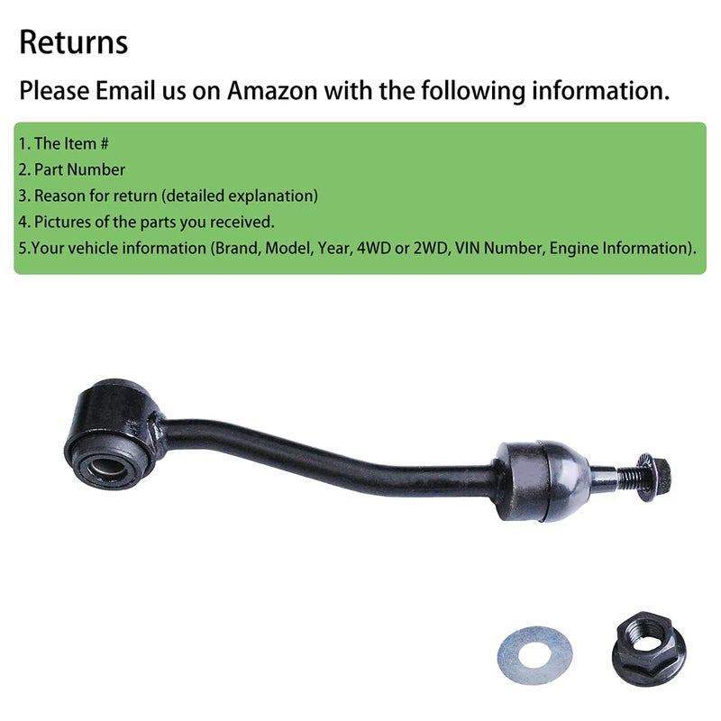 HHCM 2pc Front Sway Bar Link Kit K700432 (or K700538) for Cadillac Escalade 07-20, for Chevrolet Blazer 95-05 RWD, Silverado 1500 07-18, Stabilizer Bar Links for GMC Jimmy 92-02 RWD, Sierra 1500 07-18 - Image 3